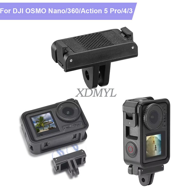 5 Pro Camera Magnetic Two Claw Adapter 1/4 Thread Universal Port Bracket For DJI Action 4/3/Osmo 360/OSMO Nano_voghion.com