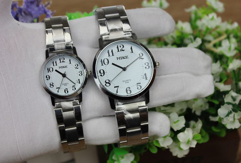 MiKe8198 Steel Belt Digital Waterproof Couple Elderly Men's and Women's Quartz Watch_voghion.com
