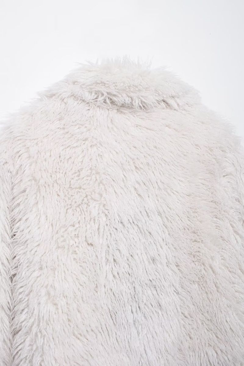 Kurze Jacke aus Kunstpelz für Damen, Wintermode, Kurzmantel, Streetwear-Oberbekleidung für Damen (Weinrot, Weiß, Dunkelbraun, Schwarz)_voghion.com