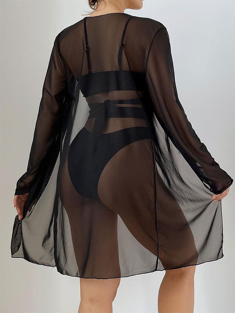 Dameskleding Strand Cover Up Bikini Badpak Driedelig Hoge Taille Hot Spring Badpak Vrouwelijk_voghion.com