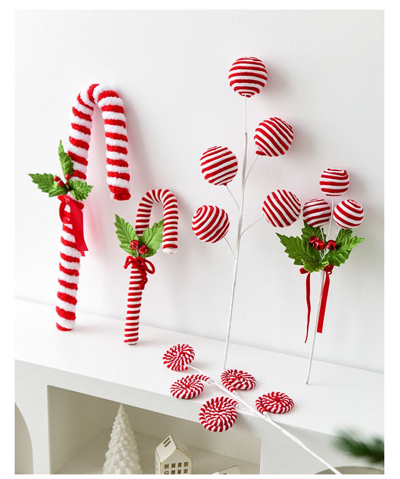 NUCHI Christmas Tree Ornament Set - 12 Pack Decorative Twisted Stick Hooks With Candy Cane, Snowflake, Bell & Leaf Designs For Holiday Decor_voghion.com