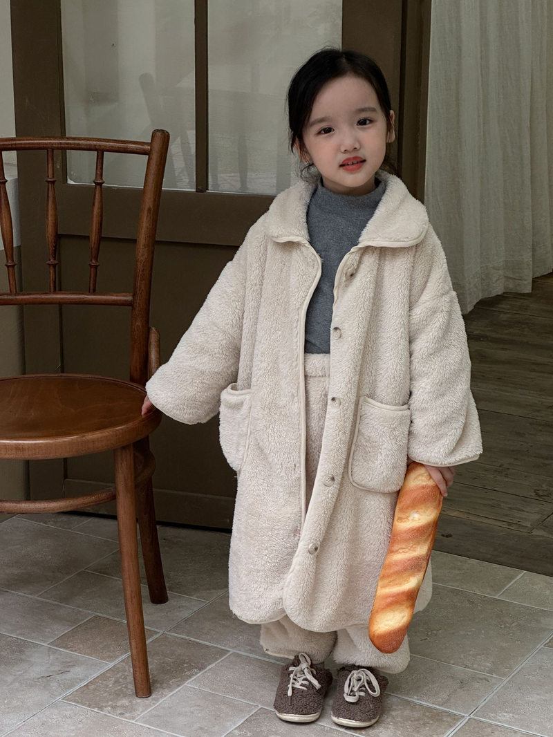 Pijamas de franela para niños, camisón largo de otoño/invierno para bebés, conjunto de ropa de casa de terciopelo Coral para niños y niñas_voghion.com