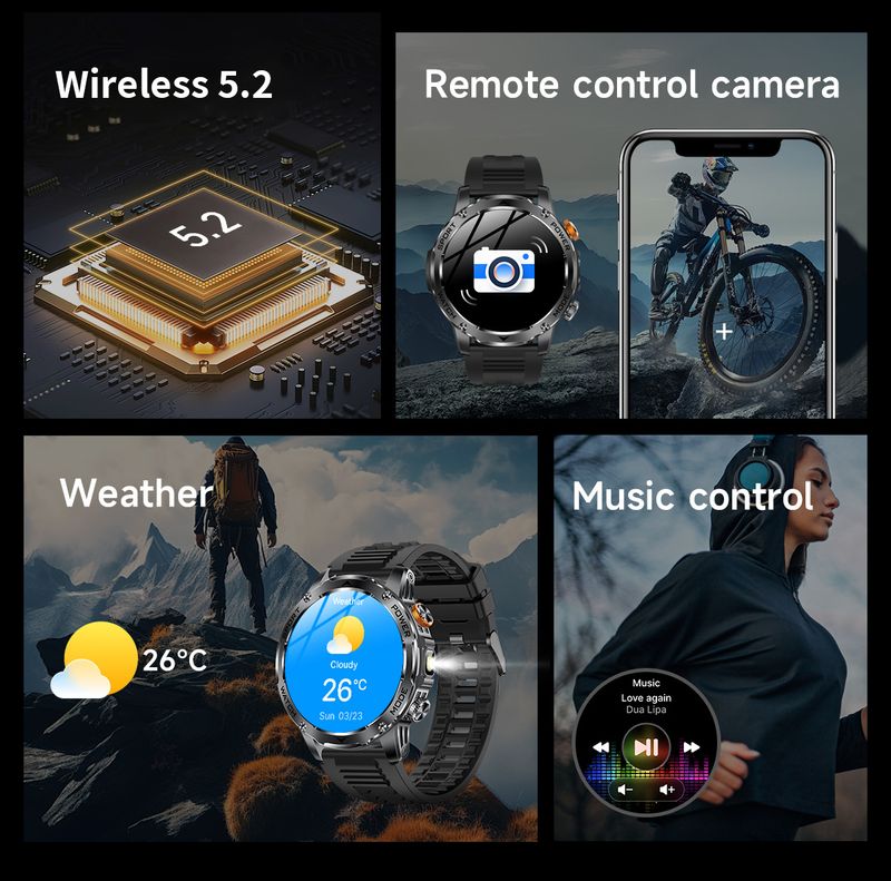 LIGE Bluetooth Smartwatch With HD Touchscreen, Waterproof, Fitness Tracker, Heart Rate & Blood Oxygen Monitor, Sleep Tracking For Men & Women_voghion.com