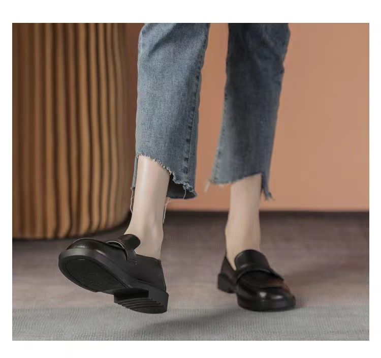 Small Leather Women's Niche Design Sense, 2025 Spring And Autumn Single Shoes, Soft Leather, Comfortable Flat Bottom,_voghion.com