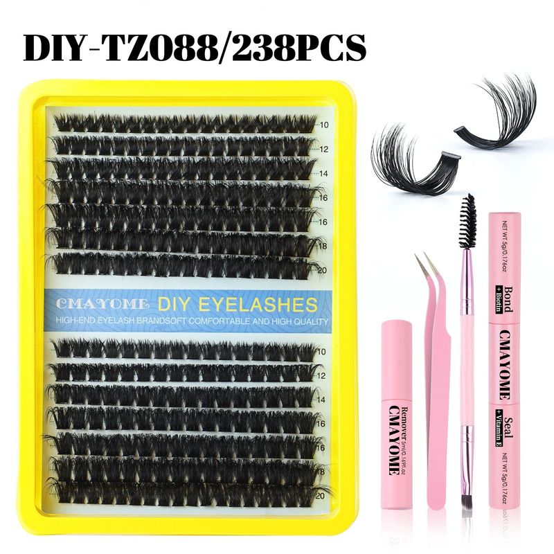 False Eyelashes Single Cluster Segmented Natural Thick False Eyelashes Classic All Match Curling Hot Melt 30D 100D Eyelashes_voghion.com