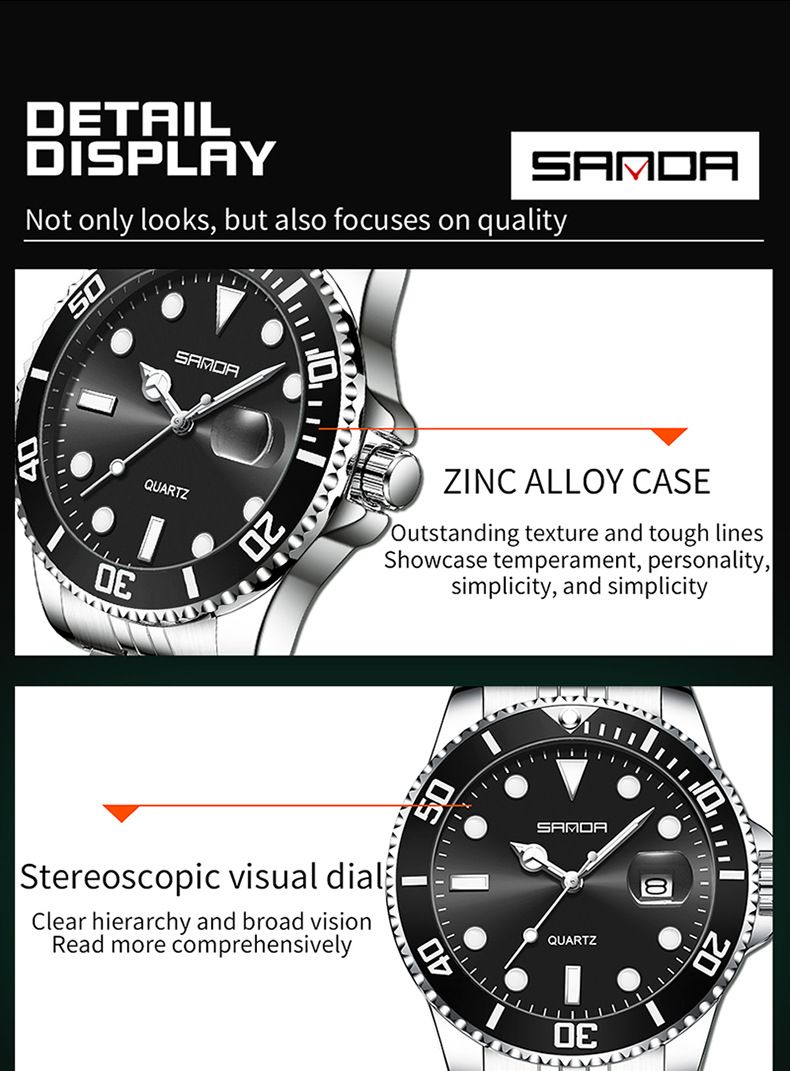 Quartz Watch Watch Calendar Watch Men's Glow-in-the-dark Waterproof High-grade Handsome Men's Watch_voghion.com