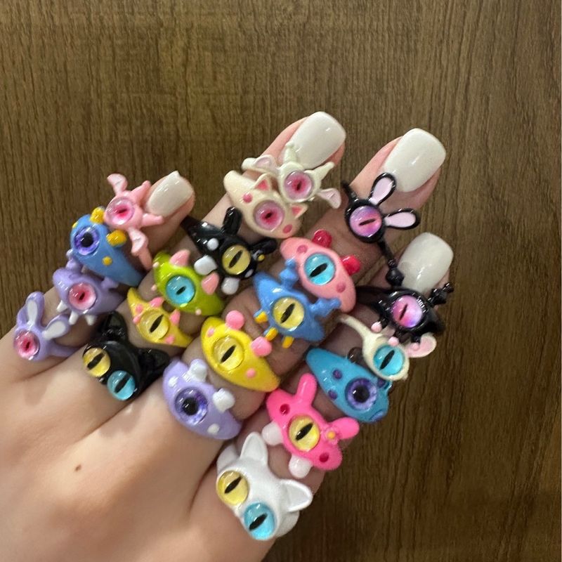 Childlike and Cute Cat Monster for Women's Fashion, Adjustable Opening, Index Finger Ring, Internet Celebrity,_voghion.com