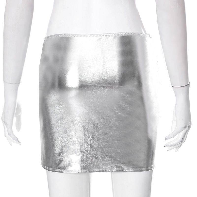 Minigonna casual da donna in pelle PU nuova autunno autunno kink split_voghion.com