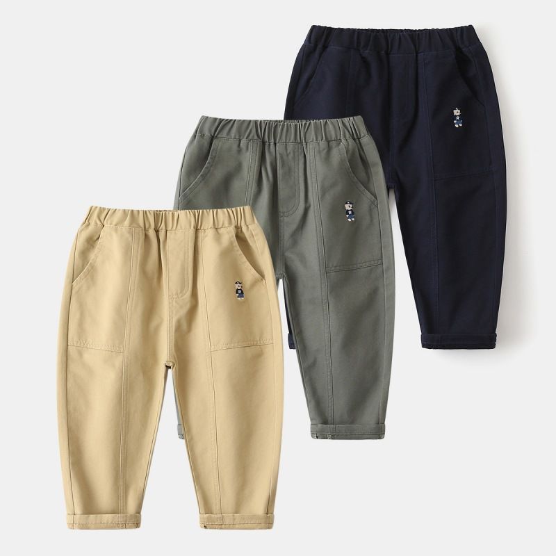 Children's Pants Wholesale New Boys' Casual Trousers Korean Style Baby Embroidered Pants One Piece Trendy_voghion.com
