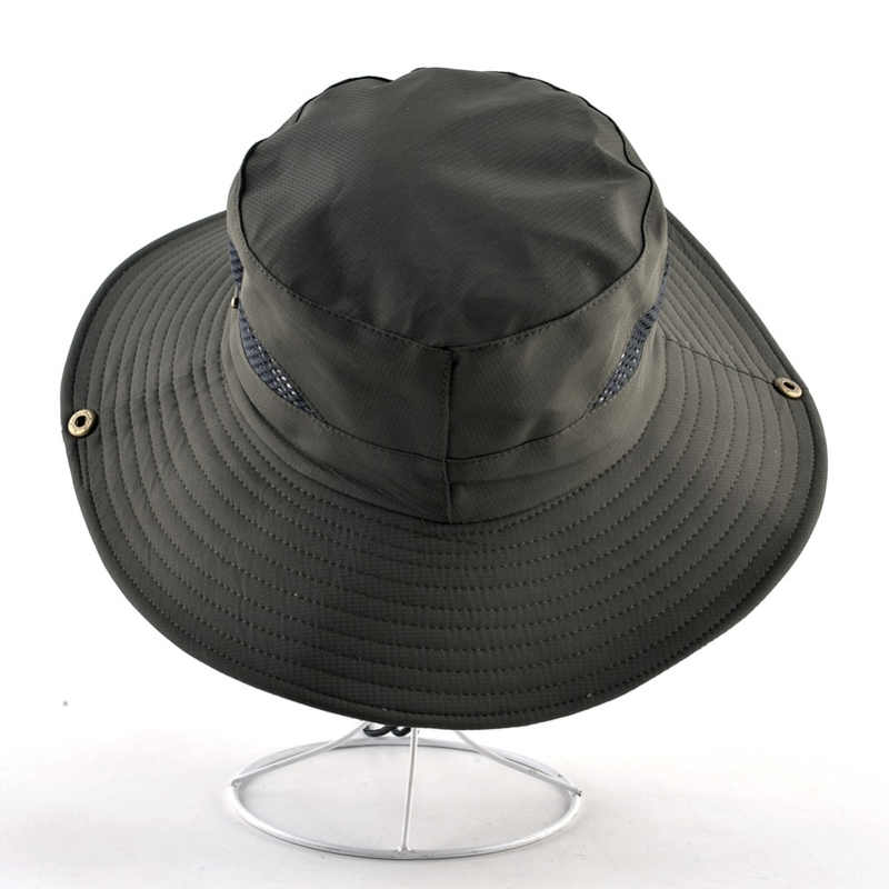 Solid color sun hats for men Outdoor Fishing cap Wide Brim Anti-UV beach caps women Bucket hat Summer Hiking camping_voghion.com