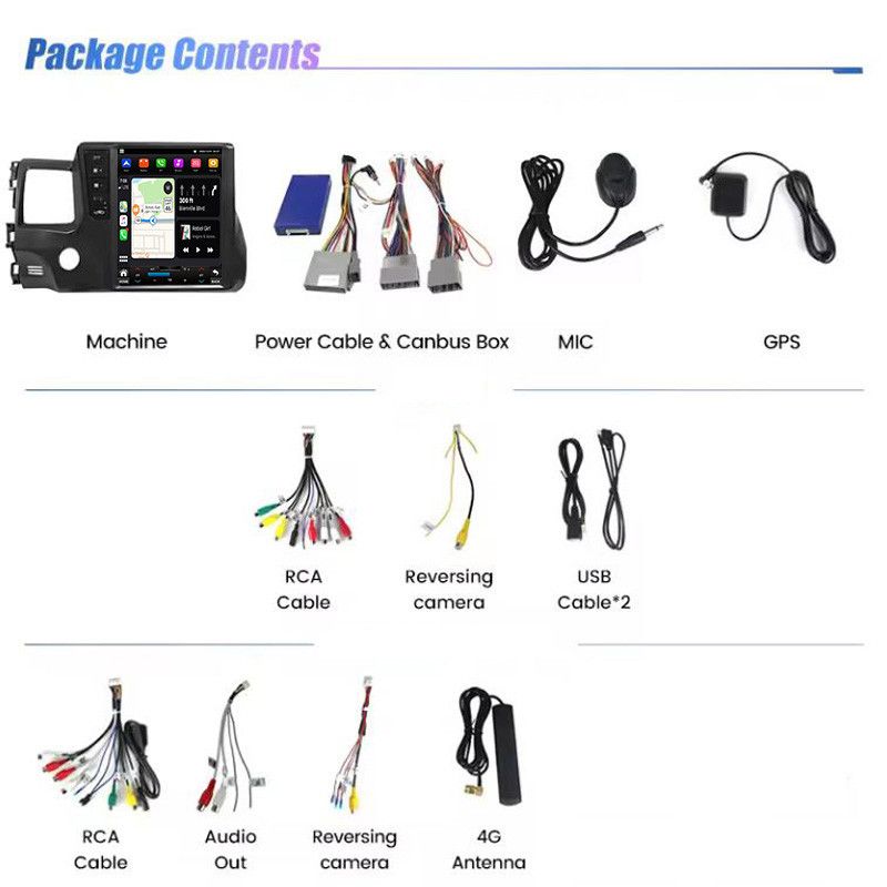 Gëeegent fir den Honda Civic Navigatiounssystem mat vertikalem Bildschierm Autoradio Multimedia Player_voghion.com
