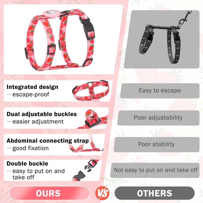 Novo conjunto de corda de tração anti-fuga ajustável cinta de peito para gato - confortável e macio_voghion.com