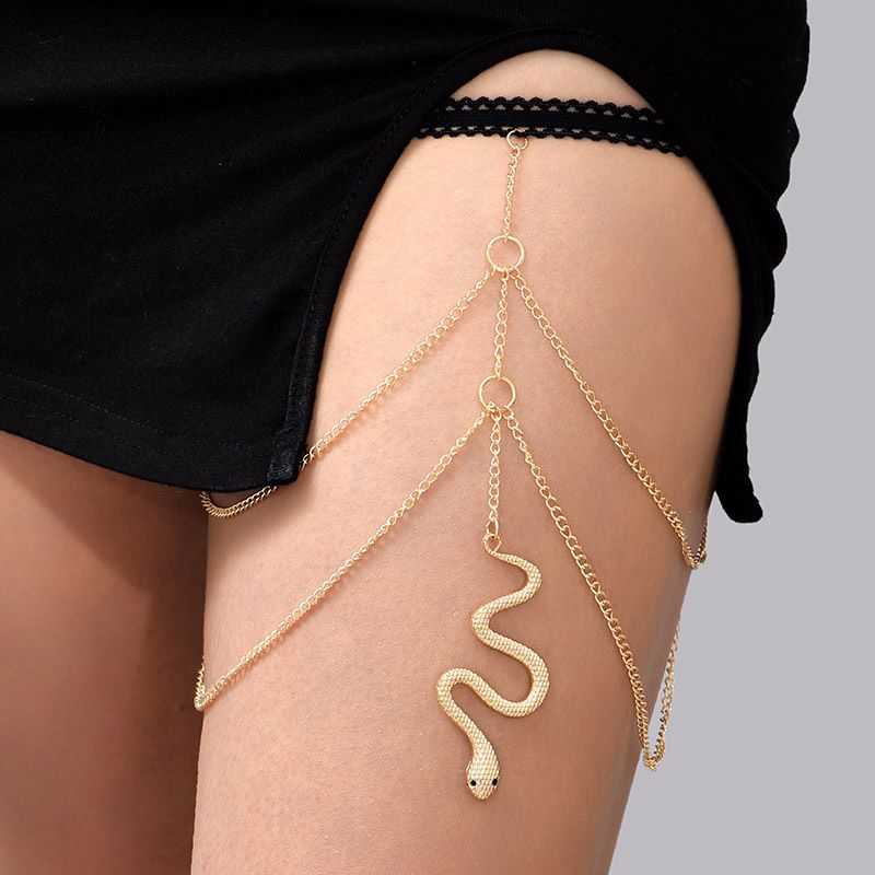 Yaratıcı Kişilik Zodyak Yılan Çok Katmanlı Bacak Kadınlar İçin Ins İnternet Ünlü Trend Vücut Zinciri Takı_voghion.com