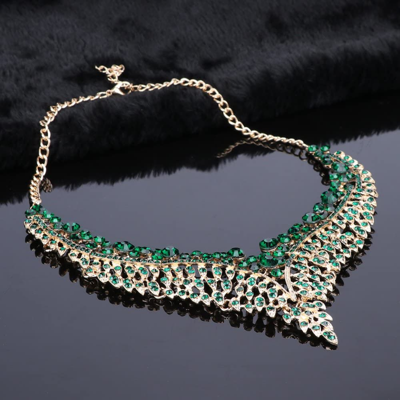 Set di gioielli da donna con strass da sposa in cristallo con strass_voghion.com