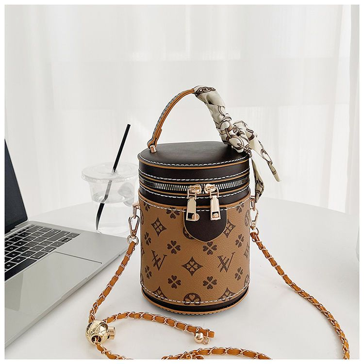 DIY handgemachte neue Material Zylinder einzelne Schulter Umhängetasche hausgemachte Geschenk für Freundin kleine runde Tasche_voghion.com