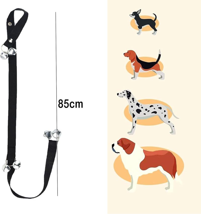 Hund Türklingel Hund Glocken Toilettentraining Puppy, Interne Ausbildung Türklingel - Länge Verstellbare Hunde Türglocken (Schwarz)_voghion.com
