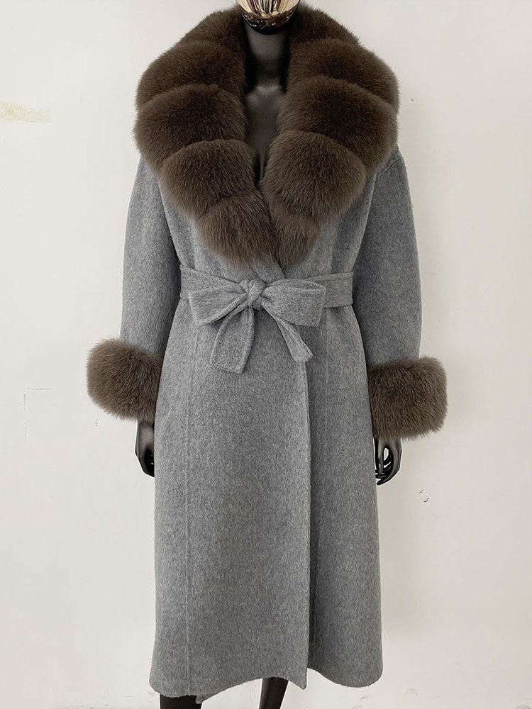 Elegante dubbelzijdige wollen jas voor dames - Koreaanse winterjas met riem en luxe stof (S/M/L, beige/mokka/zwart)_voghion.com
