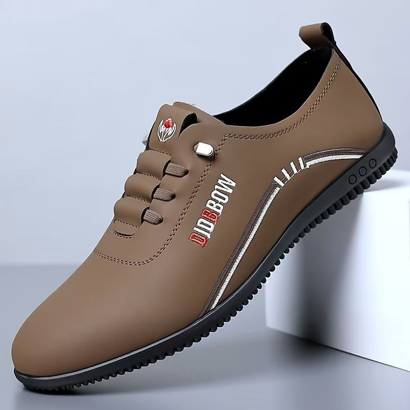 2025 Nieuwe lente- en herfstschoenen voor zakelijke casuals, dunne leren schoenen met zachte zool, lichtgewicht instappers voor heren_voghion.com