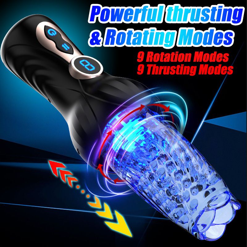 Tazza per aeromobili Hurricane, con display digitale rotante telescopico, in silicone, per masturbazione maschile, giocattoli sessuali elettrici per adulti_voghion.com