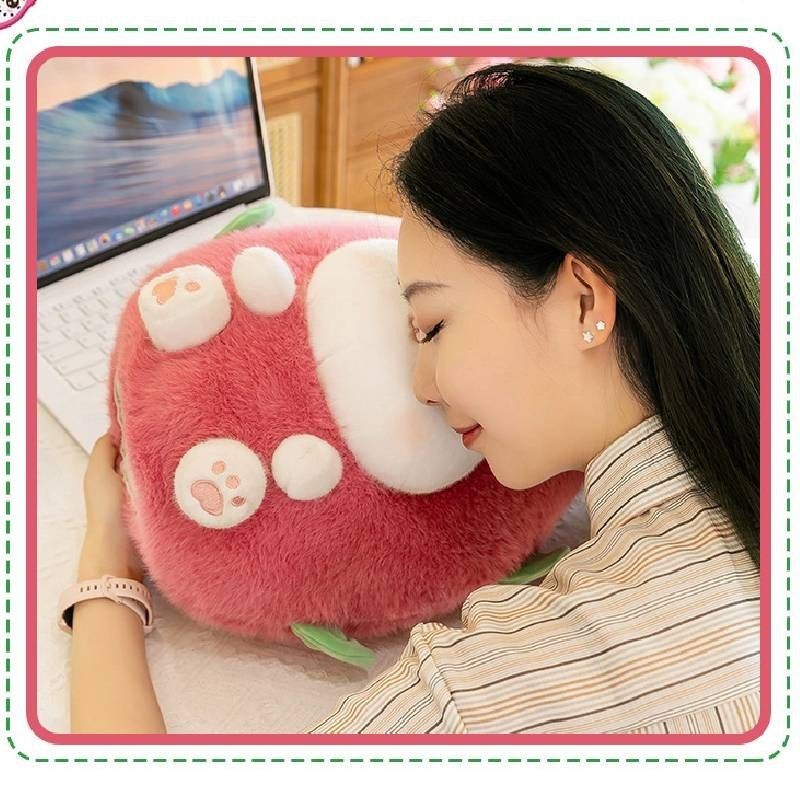 Adorabile peluche a forma di maialino anguria, simpatico cuscino di peluche per adulti e bambini_voghion.com