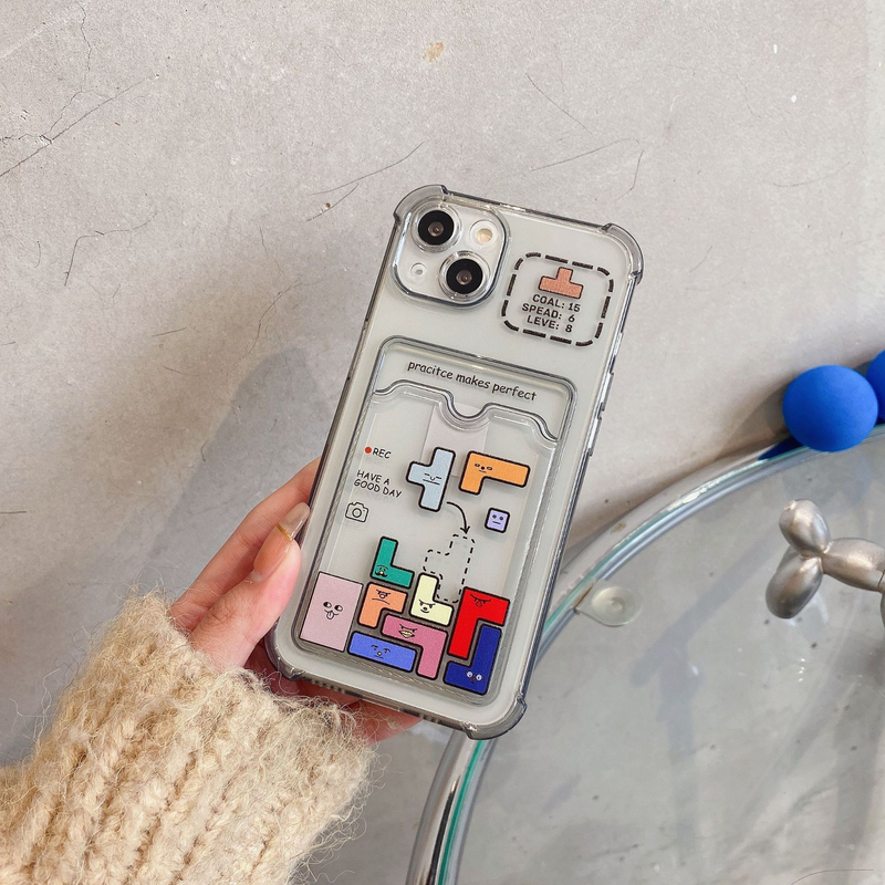 Porta carte Tetris adatto per custodia Apple 14promax iPhone 13 inseribile nella scheda 12 anti goccia XL_voghion.com