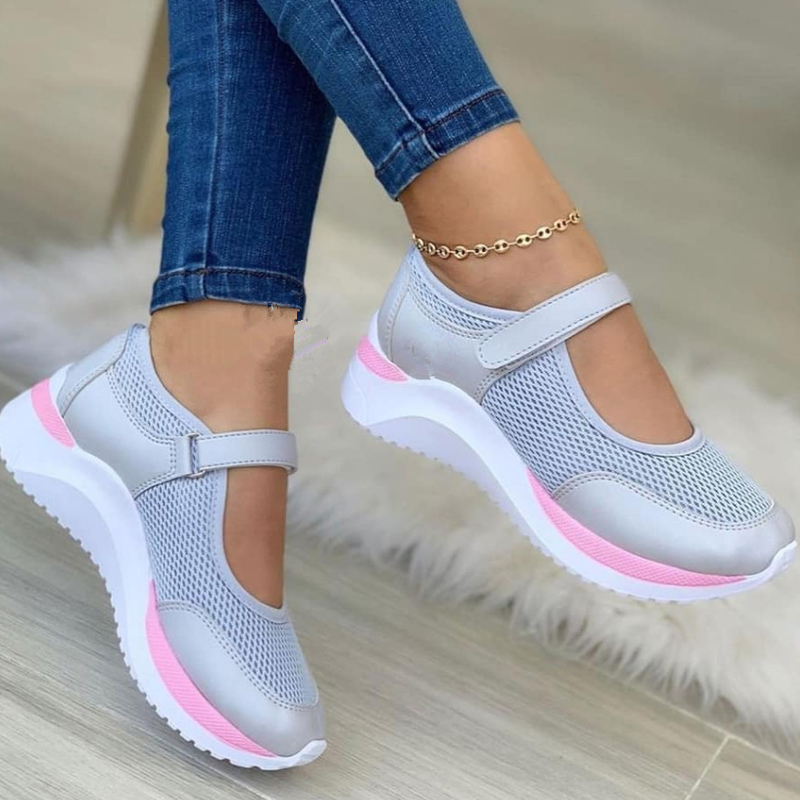 Moda donna vulcanizzata S piattaforma tinta unita appartamenti scarpe da donna casual zeppe traspiranti da donna che camminano_voghion.com