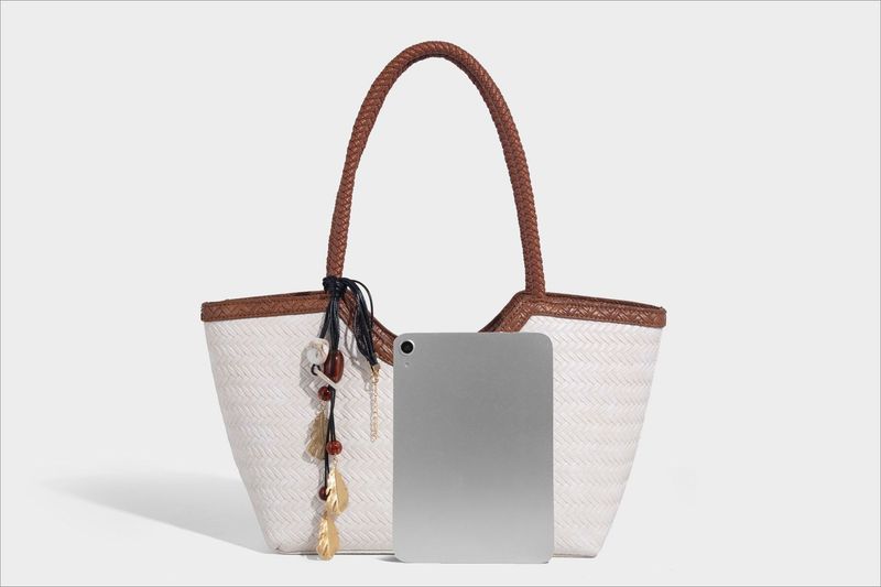 Borsa tote in pelle intrecciata con tasca interna, borsa a tracolla di grande capacità per uso quotidiano, shopping, viaggi - Design marrone chic_voghion.com