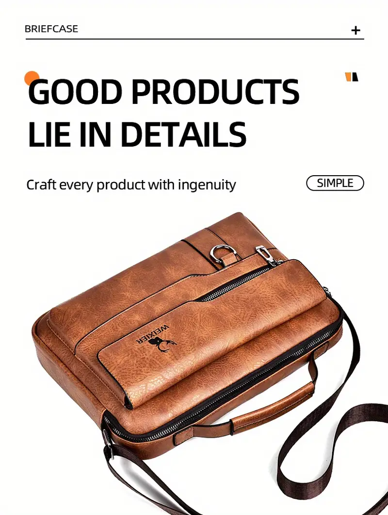 Męska wiosenna i letnia nowa torba na ramię Torba na ramię Torebka Casual Fashion Nowy produkt Materiał PU Prezent dla ojca / Rocznica_voghion.com