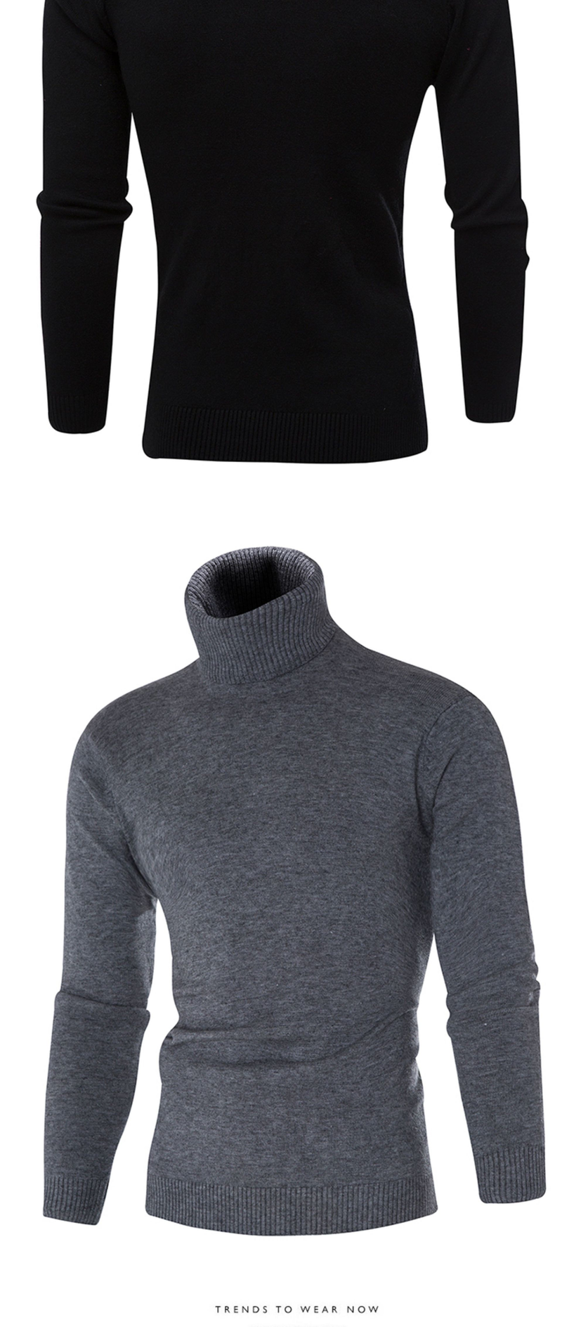 Maglione dolcevita da uomo unisex autunno e inverno maglione base pullover slim tinta unita a righe_voghion.com