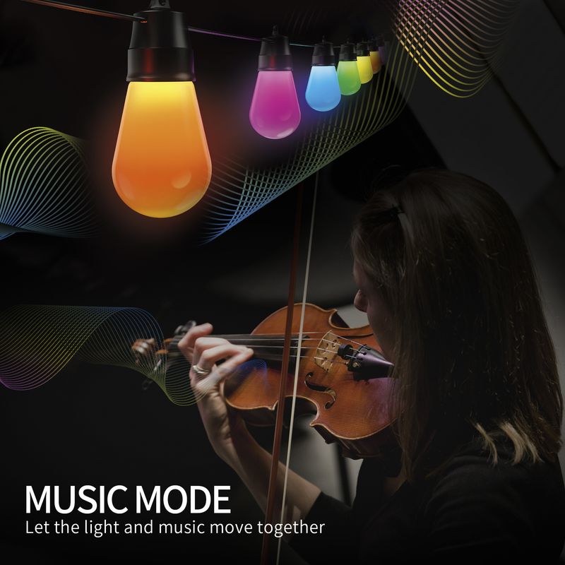 Decorazione per la casa, arredamento solare S14, luci decorative per esterni, luci intelligenti, luci fantasy RGB Bluetooth_voghion.com