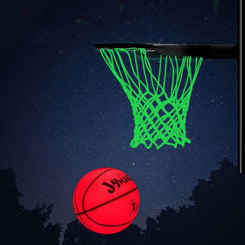 Outdoor luminous basketball net portable bold 12 circle standard size sports nylon luminous basketball net_voghion.com
