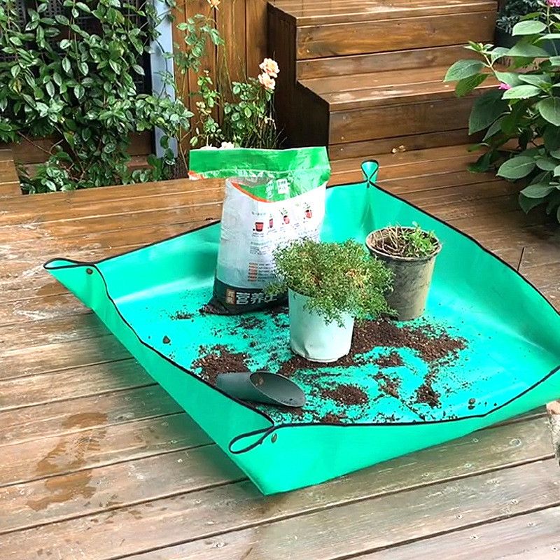 30/50/60CM Pflanzmatte PVC Gartenarbeit Blumenerde Matten Wiederverwendbare Garten Umpflanzung Pad Wasserdichte Anlage Umtopfen Matte Blume Töpfe_voghion.com