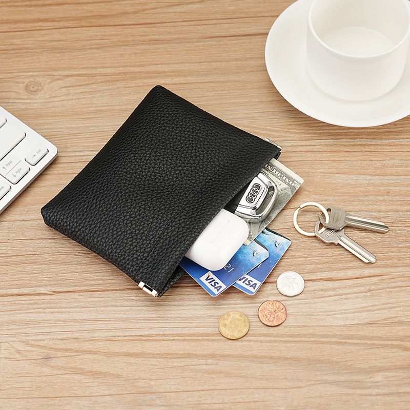 Mini borsa da donna con motivo litchi, portamonete con chiusura a scatto per chiavi auto, carte di credito, piccolo astuccio per rossetto_voghion.com