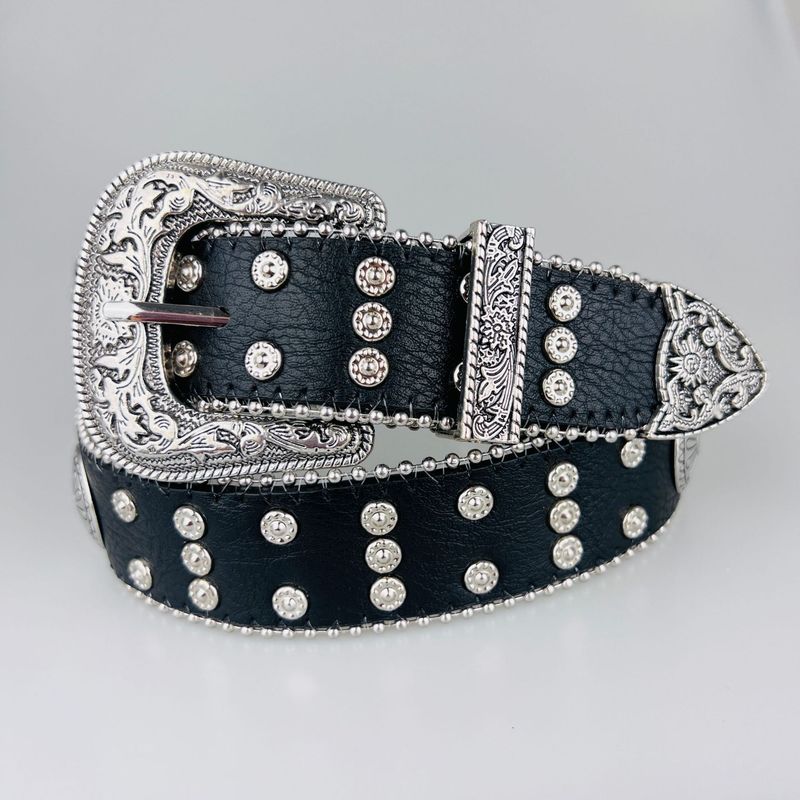 Western Cowboy Gürtel Mittelalter Nieten Retro Hardware Punk Gürtel Unisex Mode_voghion.com