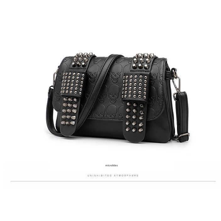 Borse da donna Borse Borsa da polso a catena retrò Moda Borsa da donna europea e americana Borsa a tracolla con spalla singola da donna con teschio rivetto_voghion.com