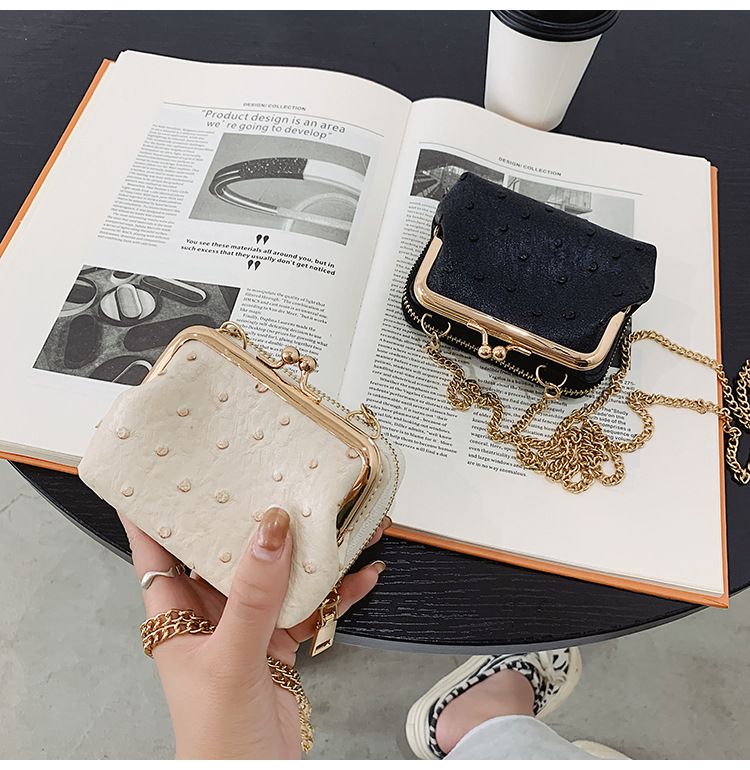 Torebka damska na jedno ramię, wzór strusia, mała torebka typu crossbody, tekstura popularna_voghion.com