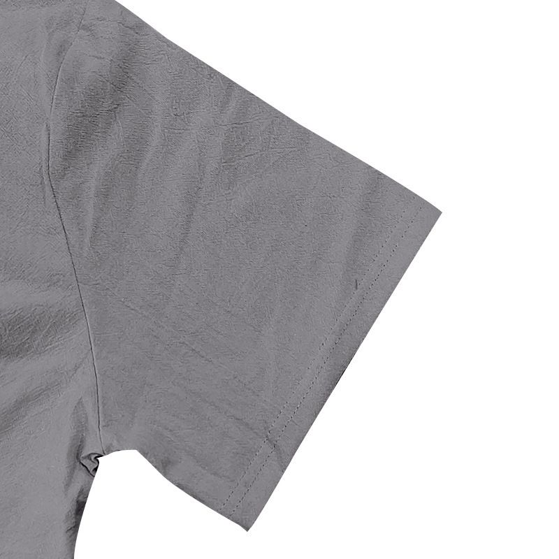 Completo da uomo in lino con camicia e pantaloncini - Completo casual estivo da spiaggia a maniche corte con vestibilità ampia_voghion.com