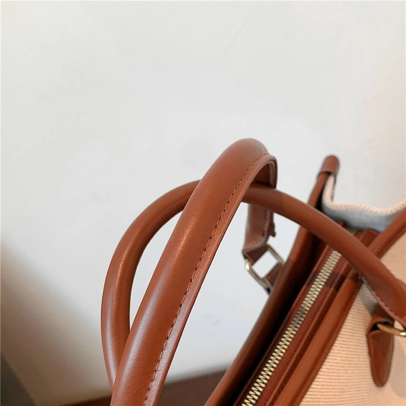 Burminsa Canvas Large Commuting A4 Work Tote Handbags For Women 2023 Trend Luxury Designer Small Ladies Shoulder Crossbody Bags_voghion.com
