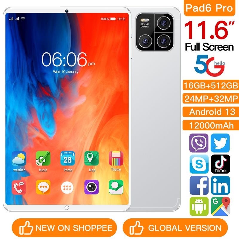 Smart Pad6 16+512G Large Memory Tablet_voghion.com