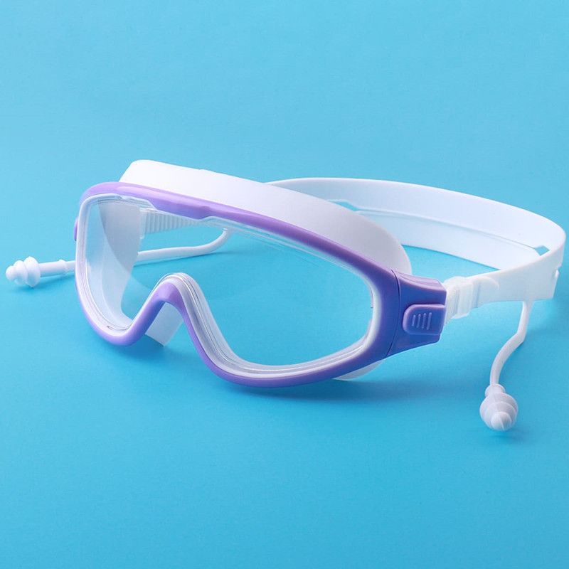 Occhiali da nuoto per bambini e adulti Occhiali da nuoto antiappannamento per uomini e donne Occhiali da nuoto con montatura larga con custodia monoblocco per tappi auricolari_voghion.com