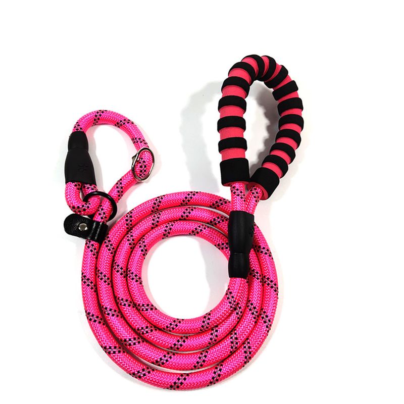 Anti-Strangle Nylon Rope P Chain Two-Color Dog Leash Foam Comfort Handle For Medium And Large Dogs_voghion.com