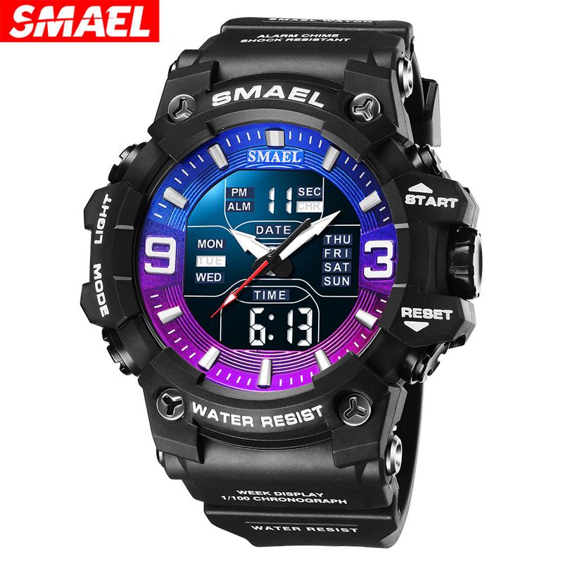 SMAEL 8049 elektroniczny zegarek męski sportowy wodoodporny wielofunkcyjny zegarek elektroniczny z dużą tarczą_voghion.com