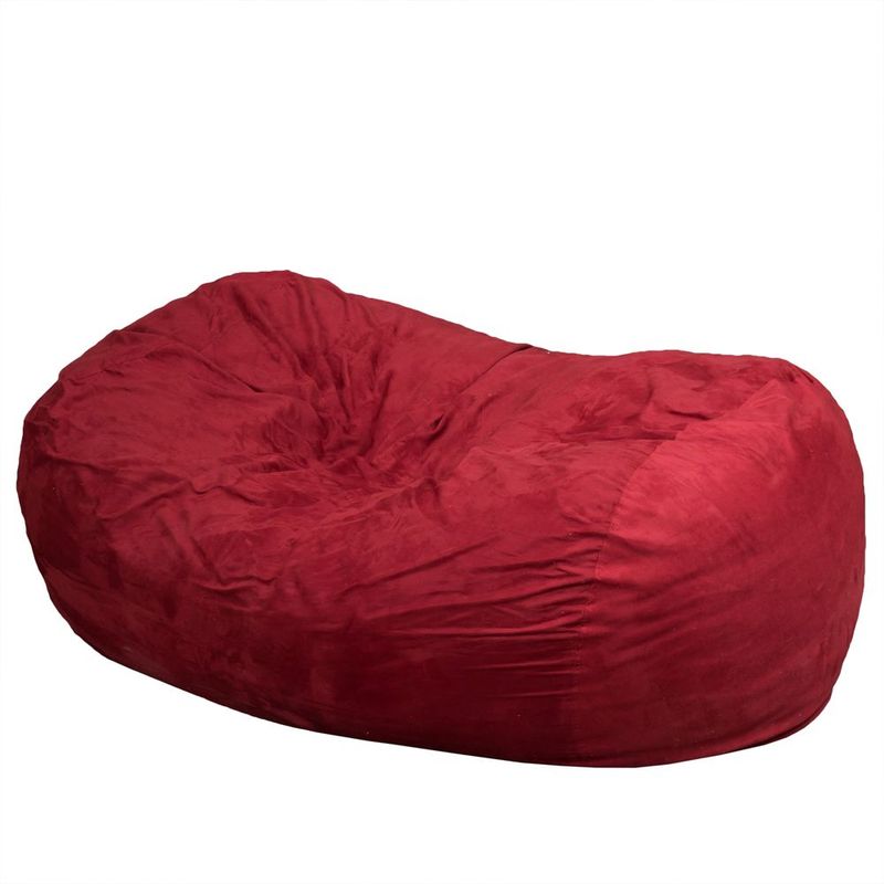 Firefly 6.5 Foot Suede Cylindrical Bean Bag, Red_voghion.com