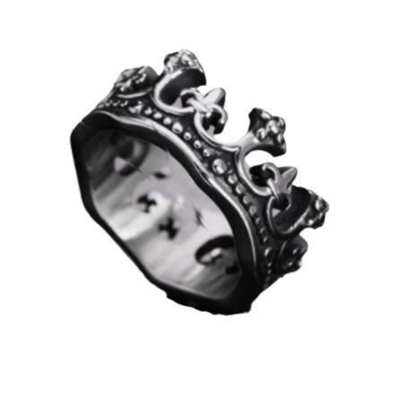 Anello unisex in titanio e acciaio con corona romana antica_voghion.com