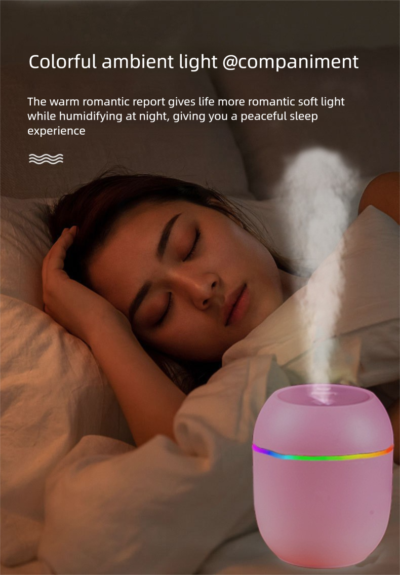 【Easter Limited】Egg Humidifier | 300ml USB Aroma Diffuser | 2 Mist Modes + 7-Color LED | Car/Home/Office Use (Pastel Blue/Pink)_voghion.com