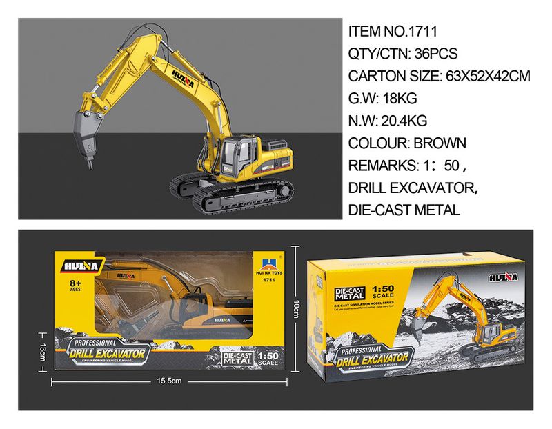 Set di modelli di veicoli da costruzione in lega Mother & Kids in scala 1:50 - Mini escavatore, autocarro con cassone ribaltabile e gru giocattolo resistenti per bambini e collezionisti_voghion.com