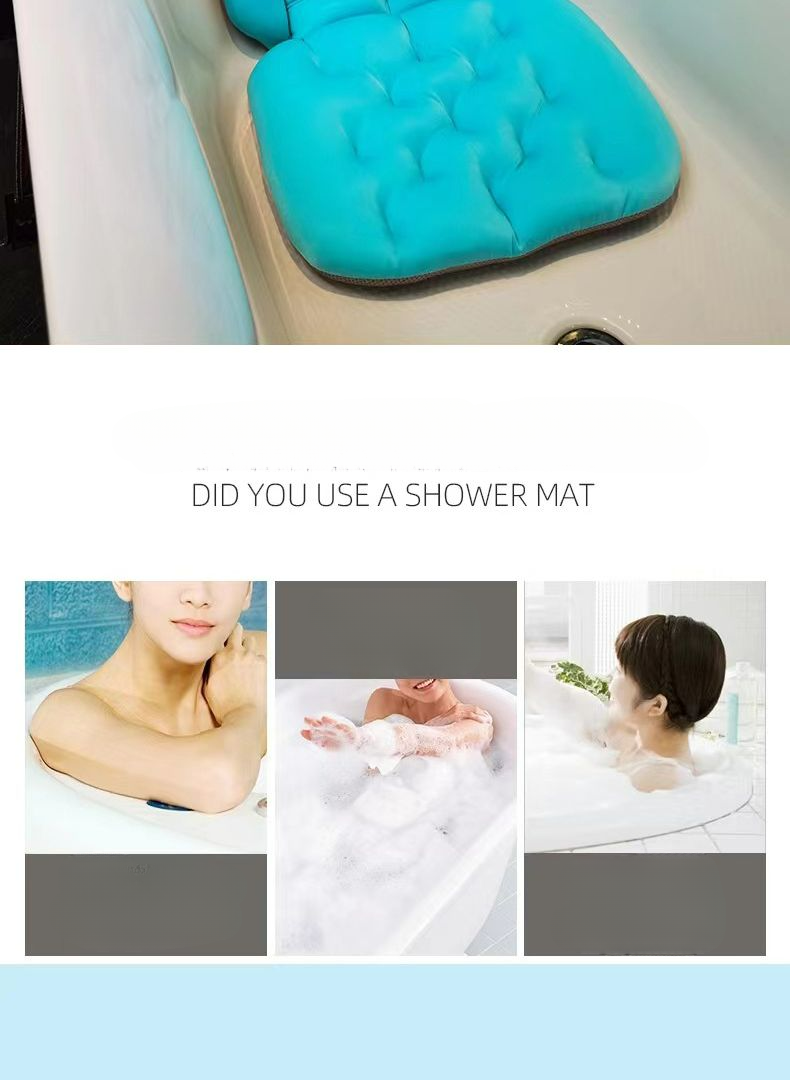 Bathtub Pillow Non-Slip Mat Suction Cup Backrest Adult Bath Seat Cushion_voghion.com