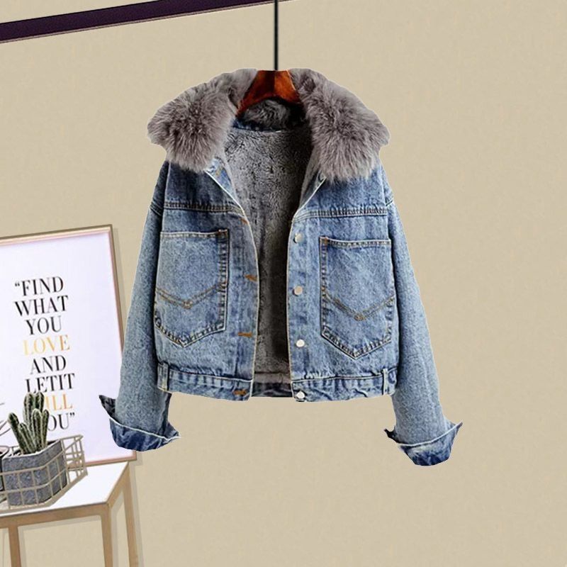 Damkläder Plus Size Dam höst- och vinterkostymer 2024 Nya förtjockade kappor Kvinnors mångsidiga stickade tröjor Jeans Tredelade kostymer_voghion.com