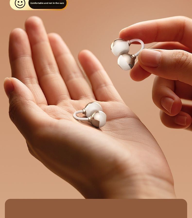 Zwei Bluetooth-Ohrhörer 2-in-1 Schlaf Kabellos Semi-In-Ear Clip-On Leitung Mini Geräuschunterdrückung Lange Akkulaufzeit_voghion.com