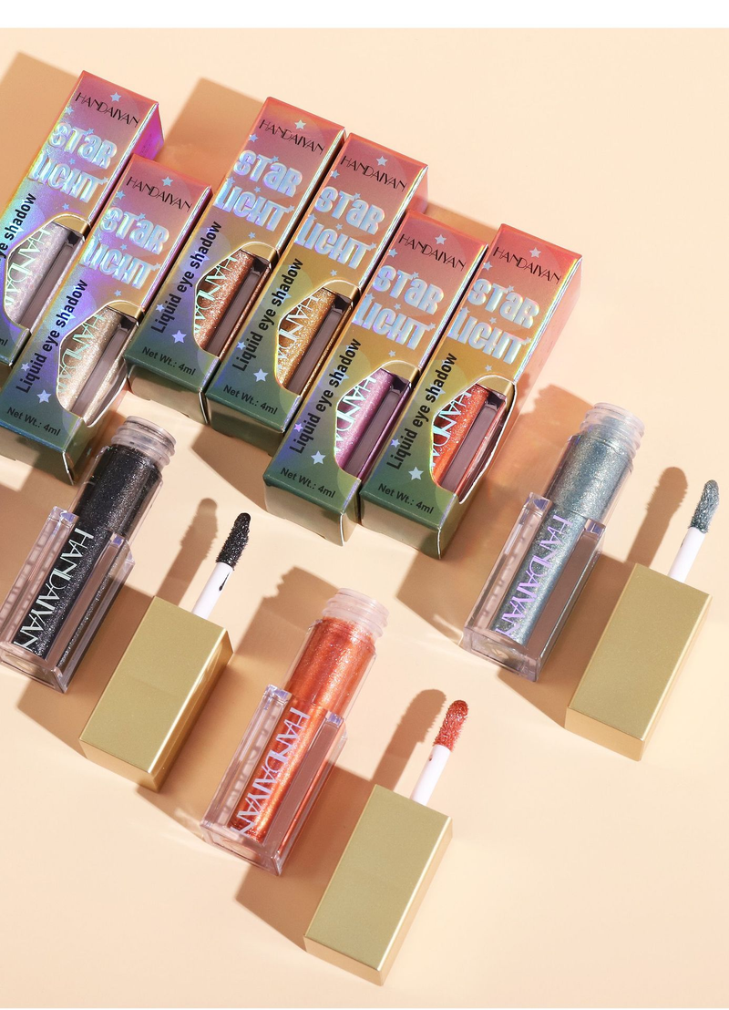 HANDAIYAN 12-Color Liquid Eyeshadow - Shimmer Glitter, Sparkly Pearl, For Performances, Easy To Blend_voghion.com